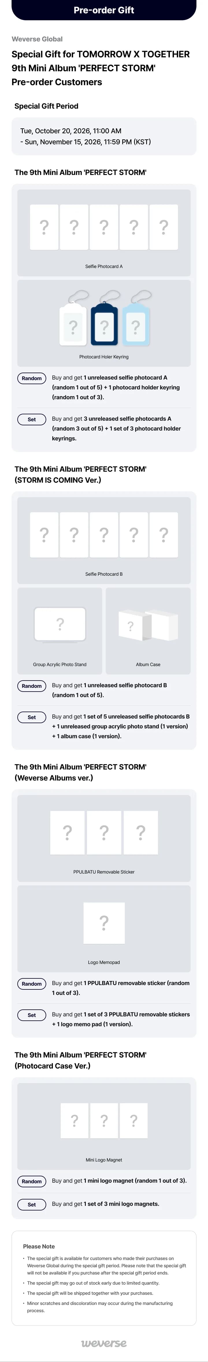 9th Mini Album 'PERFECT STORM' (Set) — TXT 2